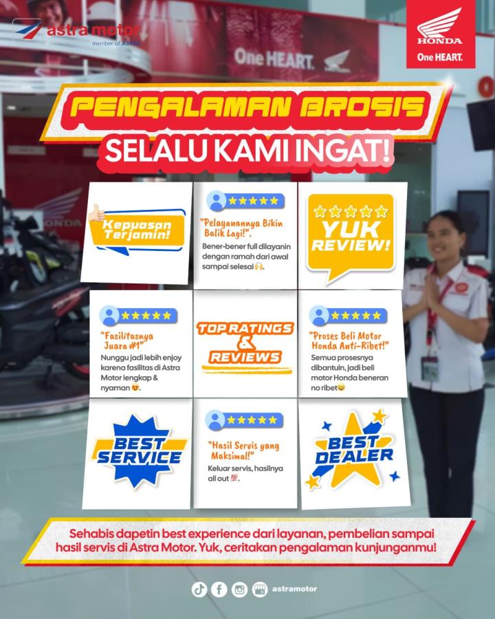 Astra Motor Natar Ajak Konsumen Bagikan Pengalaman Terbaik melalui Program "Pengalaman Brosis Selalu Kami Ingat"